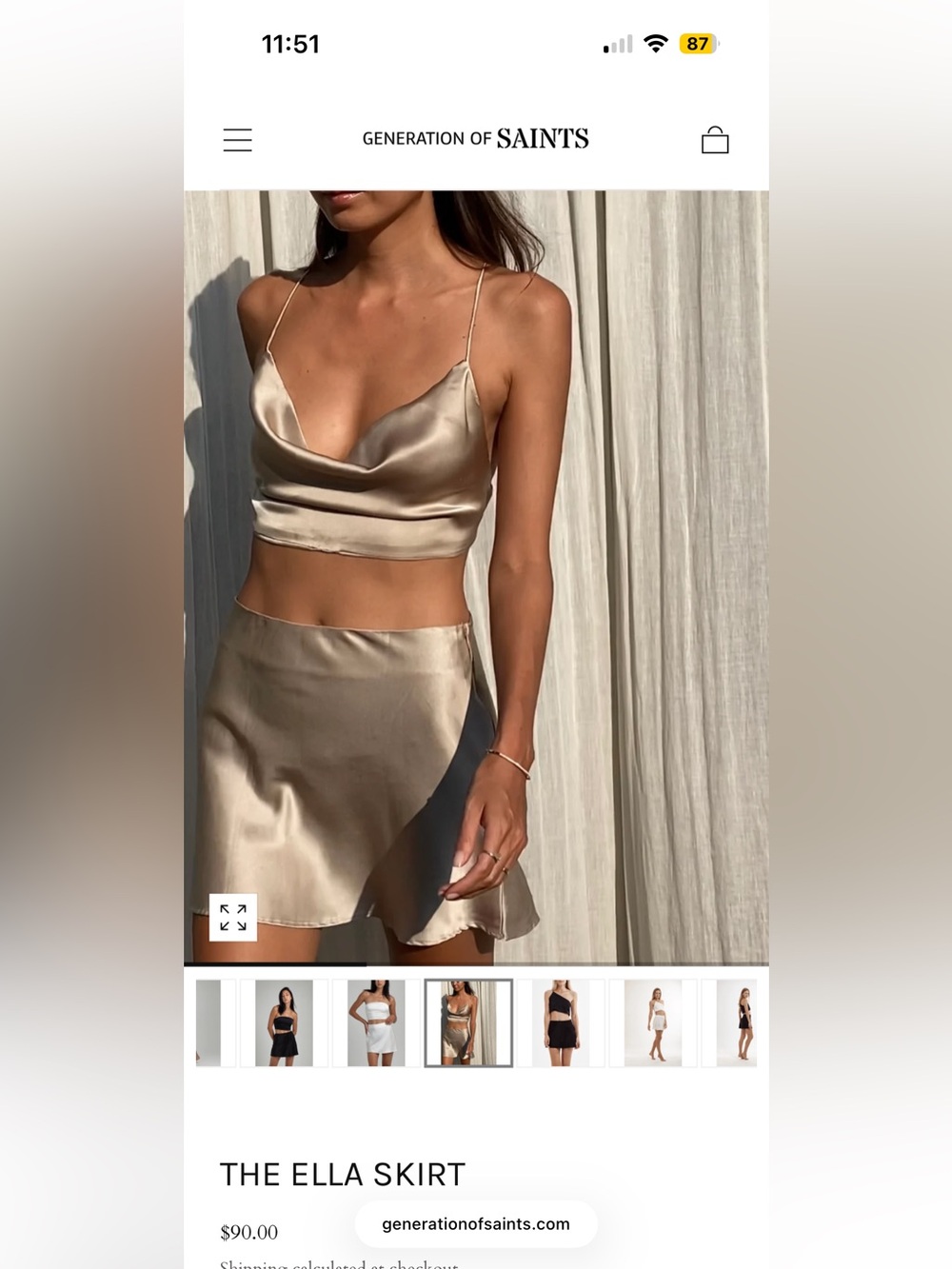 Generation of Saints Silk Top & Skirt Set